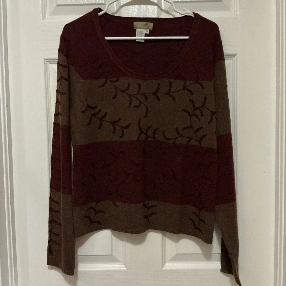 The Territory Ahead Women's Sweater L Wool Cashmere Angora Blend Woodland Fairy‎